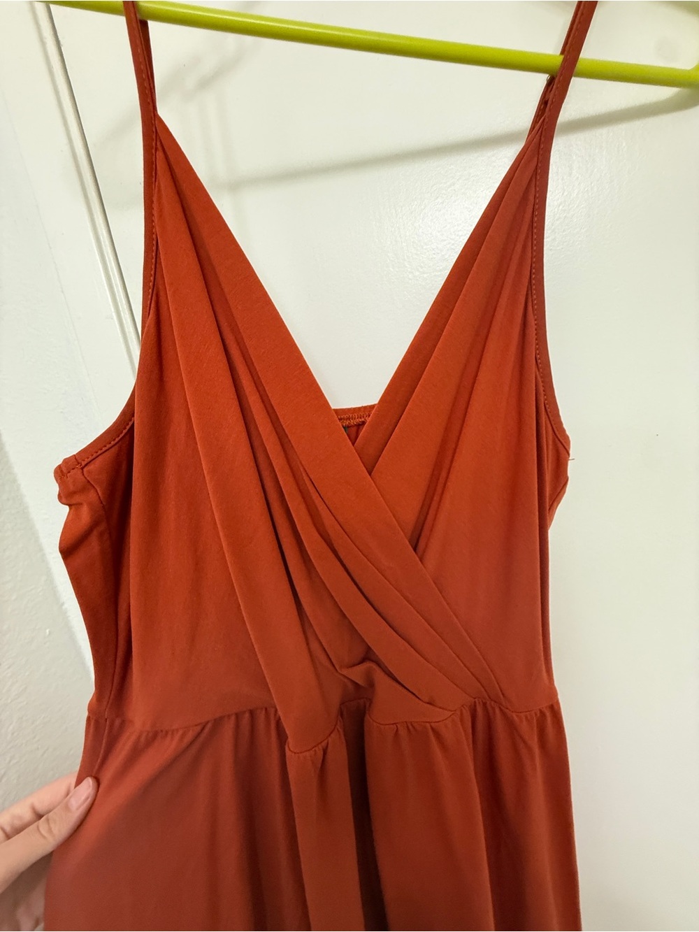 Women's Rust Orange Spaghetti‑Strap Midi Dress - Picture 4 of 5
